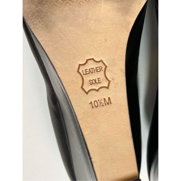 Tory Burch Jolie 85MM Peep Toe Nappa Black Leather Wedge Shoe Size 10.5 Worn 1X - Picture 7 of 12